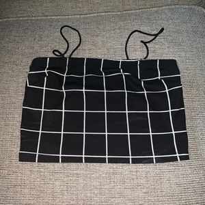 Black and white plaid crop top